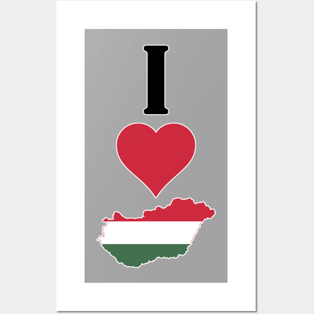 I Love Hungary Vertical I Heart Country Flag Map Wall Art by Sports Stars ⭐⭐⭐⭐⭐